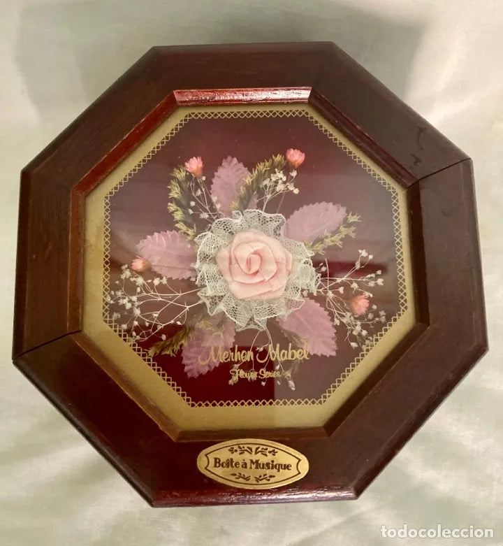 OCTAGON WOODEN JEWELLERY BOX 15 x 15 x 7 cm