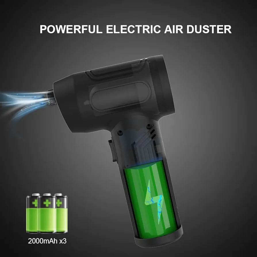 Woowind Electric Air Duster, Cordless Air Duster 50000RPM, Rechargeable Air Duster for Computer Electronic and House Cleaning, 2 in 1 Air Duster &Compressed Space Saver
