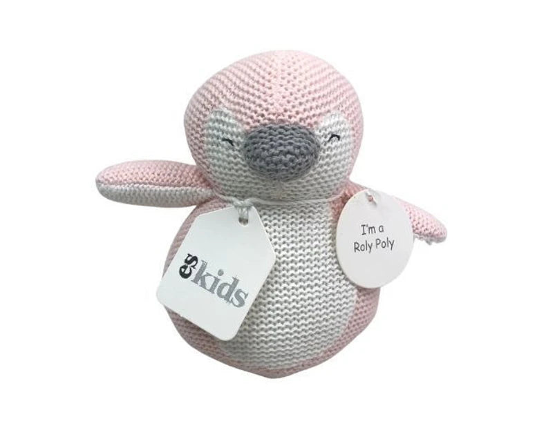 Knitted Penguin Roly Poly Pink
