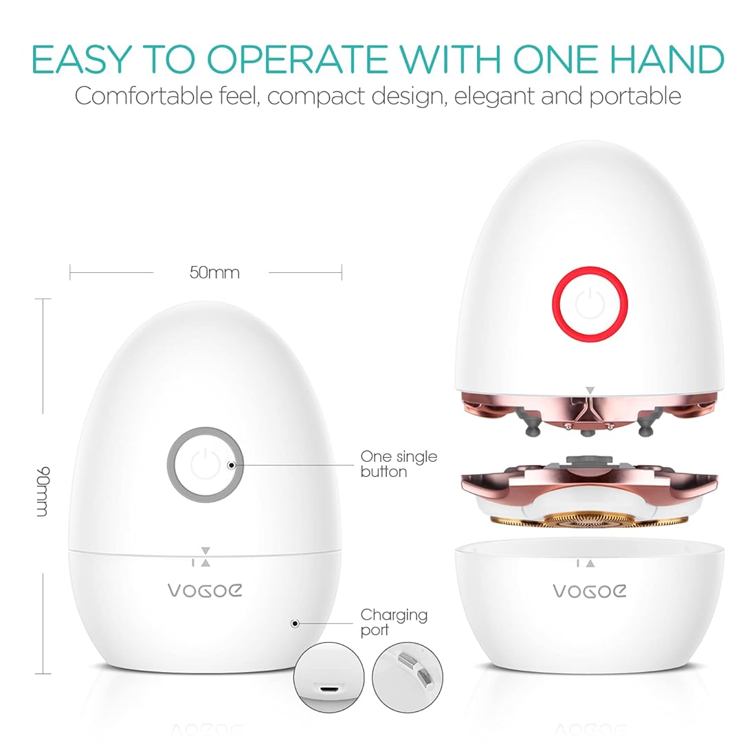 Electric Shaver for Women 3D floating blade Rotary Razor Hair Remover for Arms, Legs and Underarms Rechargeable Portable and Safe Wet and Dry Use ES300