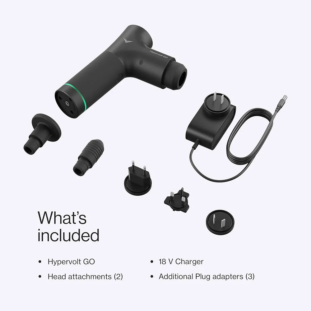 Hyperice Hypervolt GO - Deep Tissue Percussion Massage Gun - Take Pain Relief and Sore Muscle Recovery on The GO with This Surprisingly Powerful, Whisper-Quiet Portable Handheld Electric Massager.