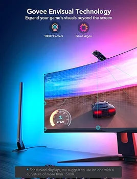 Govee LED Strip Lights(55'') & Gaming Light Bars(17'') with Camera, Smart DreamView G1 Pro Gaming Lights for 24"-32" PC with Color-Match Video, Music Sync & 42 Scene Modes Specially Built for Gamers