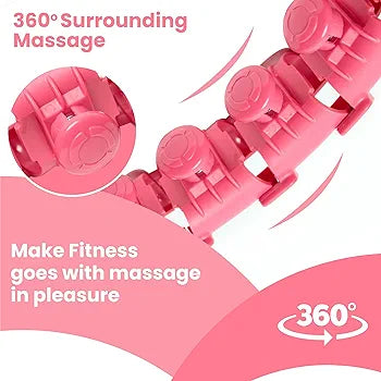 Shrink Smart Weighted Hula Hoop for Adult Weight Loss - Infinity Hoop 2 in 1 Abdomen Fitness Equipment with 24 Detachable Knots - Non-Fall Weighted Hoola Hoop Workout Equipment for Men and Women