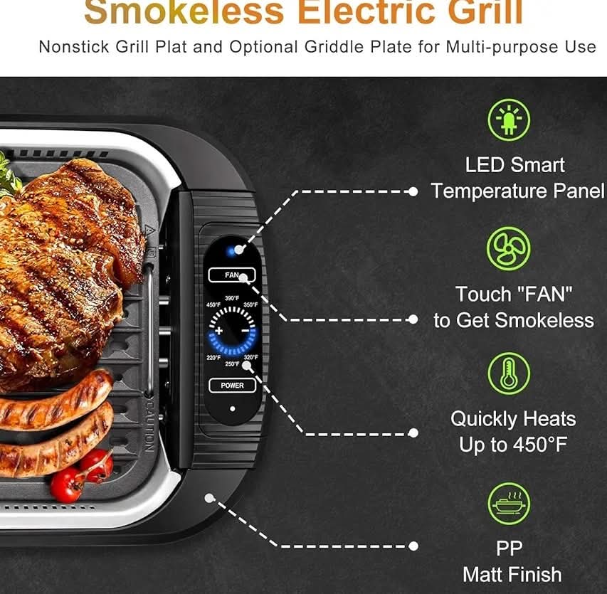 KCZAZY ELECTRIC SMOKELESS GRILL