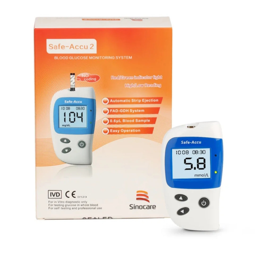 SINOCARE Safe Accu2 Blood Glucose Meter with 50/100 Test Strips and Lancets Needles For Diabetes Blood Glucometer Blood Sugar Detection
