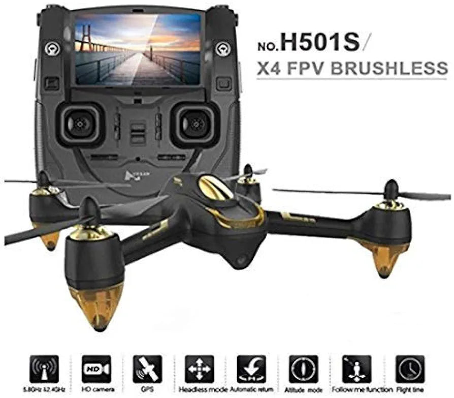 Hubsan H501S Drone GPS fpv with 1080P HD camera 5.8G live video RC quadcopter Follow me,Altitude mode,Automatic Return, Headless Mode Great for adults include drone and RC batteries(Upgraded version)