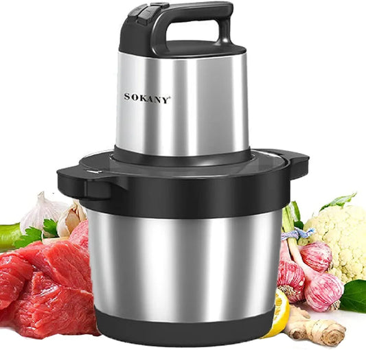 SOKANY 1500W Meat Grinder Electric, Food Grinder 6.5L Stainless Steel Meat Blender Food Chopper for Meat, Vegetables, Fruits and Nuts with 4 Sharp Blades.. (SK-7033, 1500W, 6,5L)