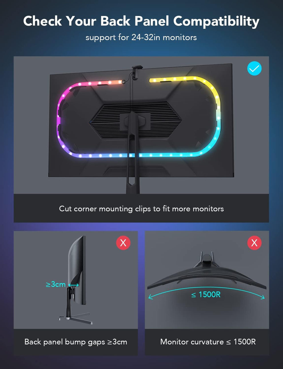 Govee LED Strip Lights(55'') & Gaming Light Bars(17'') with Camera, Smart DreamView G1 Pro Gaming Lights for 24"-32" PC with Color-Match Video, Music Sync & 42 Scene Modes Specially Built for Gamers