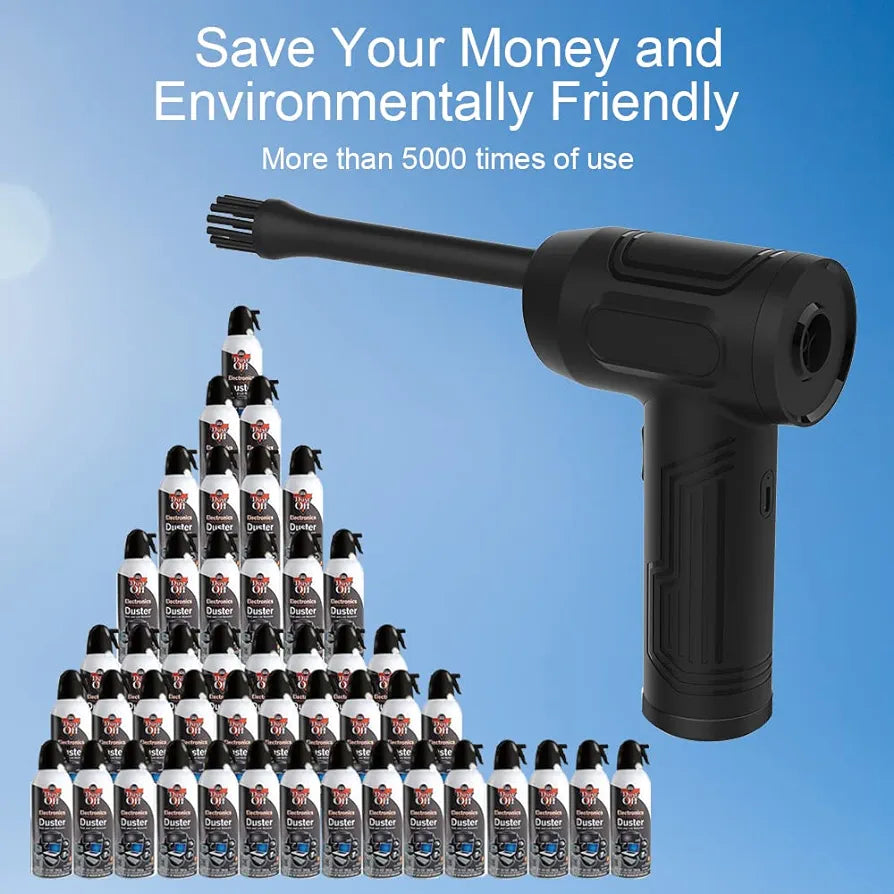 Woowind Electric Air Duster, Cordless Air Duster 50000RPM, Rechargeable Air Duster for Computer Electronic and House Cleaning, 2 in 1 Air Duster &Compressed Space Saver