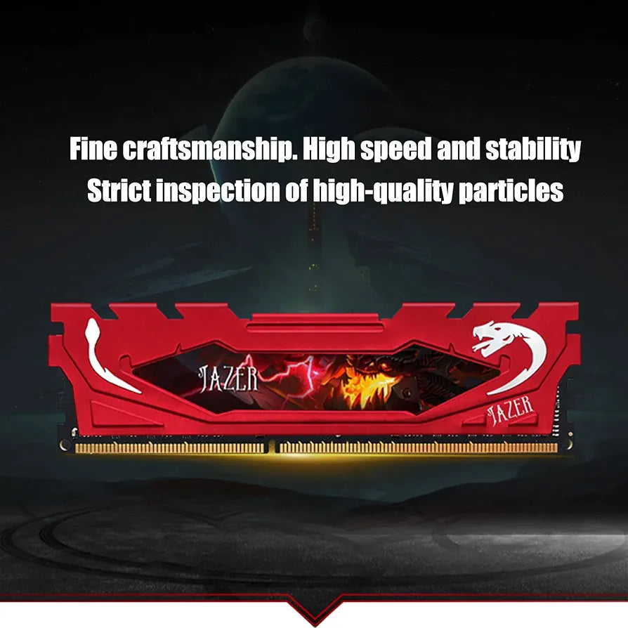 JAZER DDR4 Ram 16GB 3200MHZ(PC4 25600) 288-PIN 1.35V Memory Ram Module Desktop CL18 Ram with Heatsink