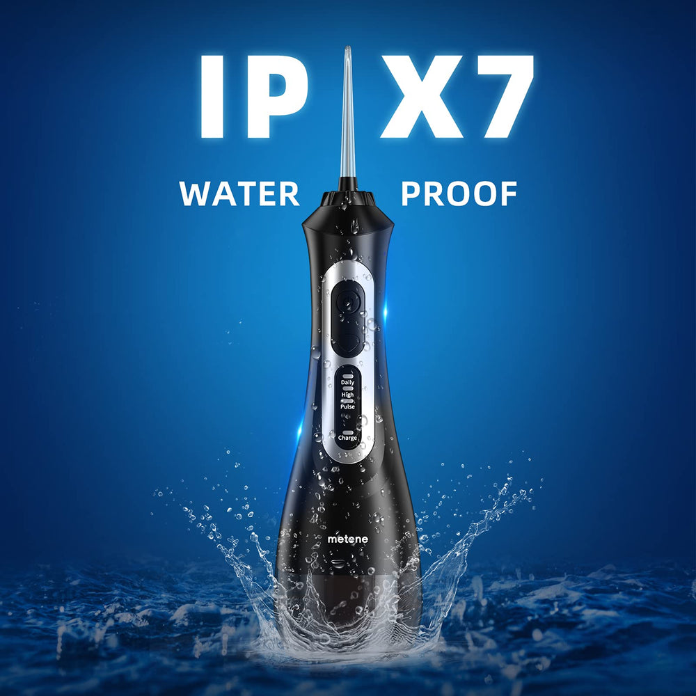 Metene Cordless Water Flosser Irrigator, with 3 Modes, 8 Jet Tips and 200ML Water Tank
