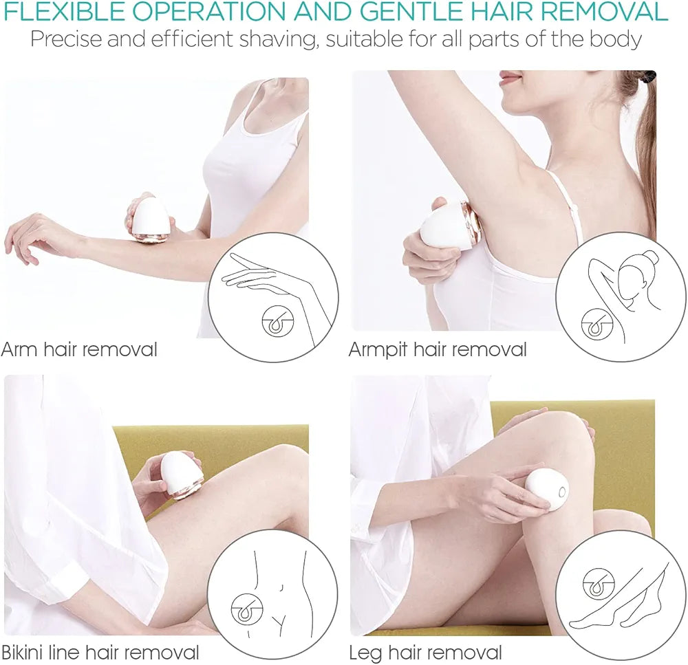 Electric Shaver for Women 3D floating blade Rotary Razor Hair Remover for Arms, Legs and Underarms Rechargeable Portable and Safe Wet and Dry Use ES300