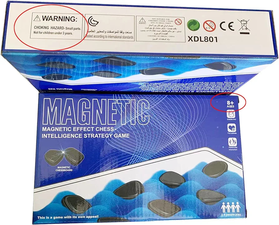 Magnetic Chess Game With Stones，Multiplayer Magnet Board Magnetic Chess Strategy Game,Protable Magent Chess Family Christmas Party Magent Board Games (with sponge)