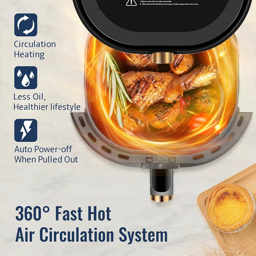 SHANBEN Air Fryer Oven 4.5L Household Multifunction Cooker Kitchen Appliances Automatic Bake Oilless Oil Free Nonstick Basket 1500W SB-16