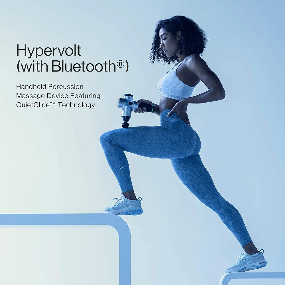 Hypervolt Bluetooth, with Quiet Glide Technology - Handheld Percussion Massage Gun | 3 Speeds, 5 Interchangeable Heads | Helps Relieve Sore Muscles and Stiffness