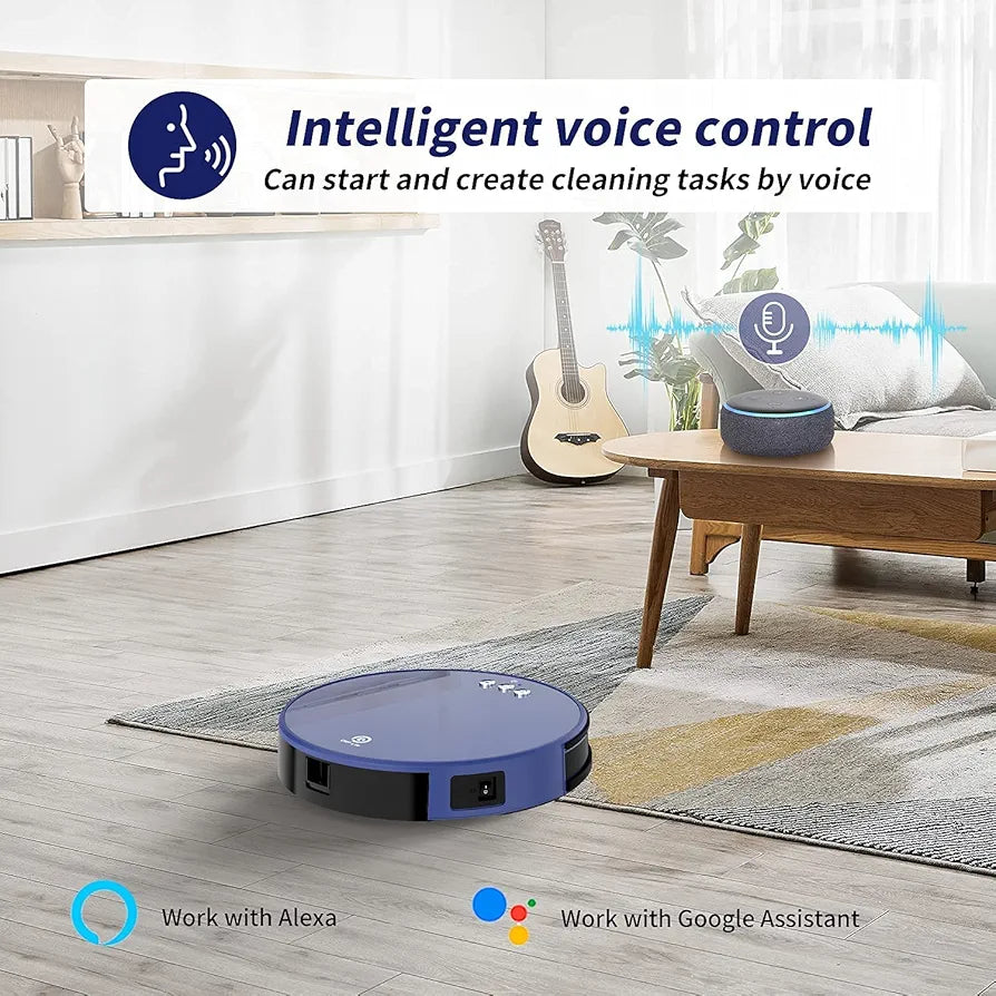 OKP K8 Robot Vacuum Cleaner Robot Vacuum Cleaner with Mop 2200Pa Strong Suction App/Wi-Fi/Voice Control Boundary Strips Included Self-Charging 150min Quiet Runtime