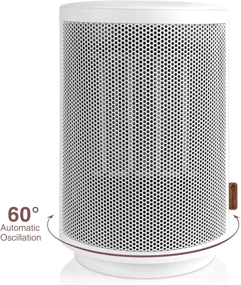 MYCARBON Energy-saving spare heater 900W/1500W Thermostat 18°C/23°C/28°C 8h Timer Oscillation 60° Electric Ceramic Blower Radiator Bathroom Electric Heater Mobile Blower