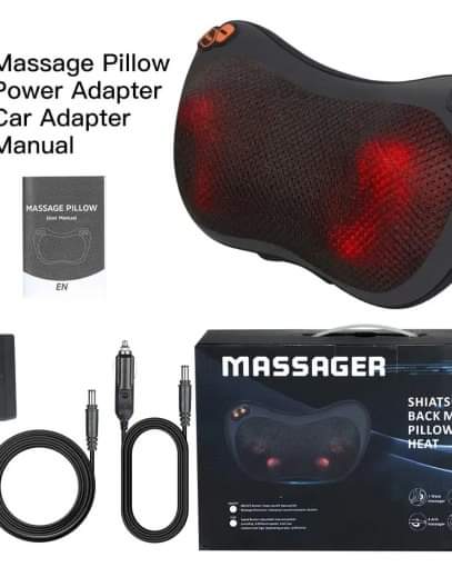Relaxation Massage Pillow Vibrator Electric Shoulder Back Heating Kneading Infrared therapy pillow shiatsu Neck Massager