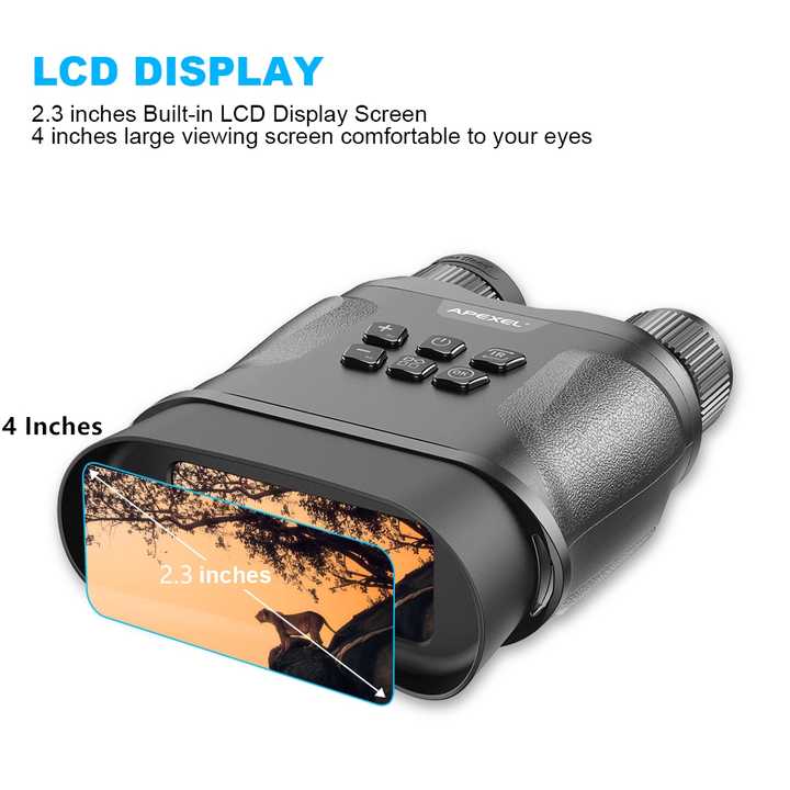 APEXEL APL-NV001+ UHD Recording Night Vision Digital Infrared Binoculars Photos Videos for Hunting and Surveillance 800m Detection range