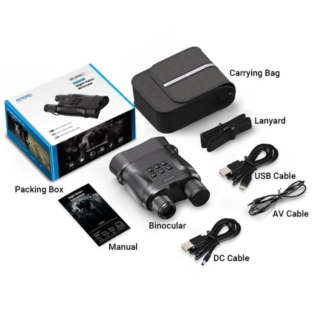 APEXEL APL-NV001+ UHD Recording Night Vision Digital Infrared Binoculars Photos Videos for Hunting and Surveillance 800m Detection range