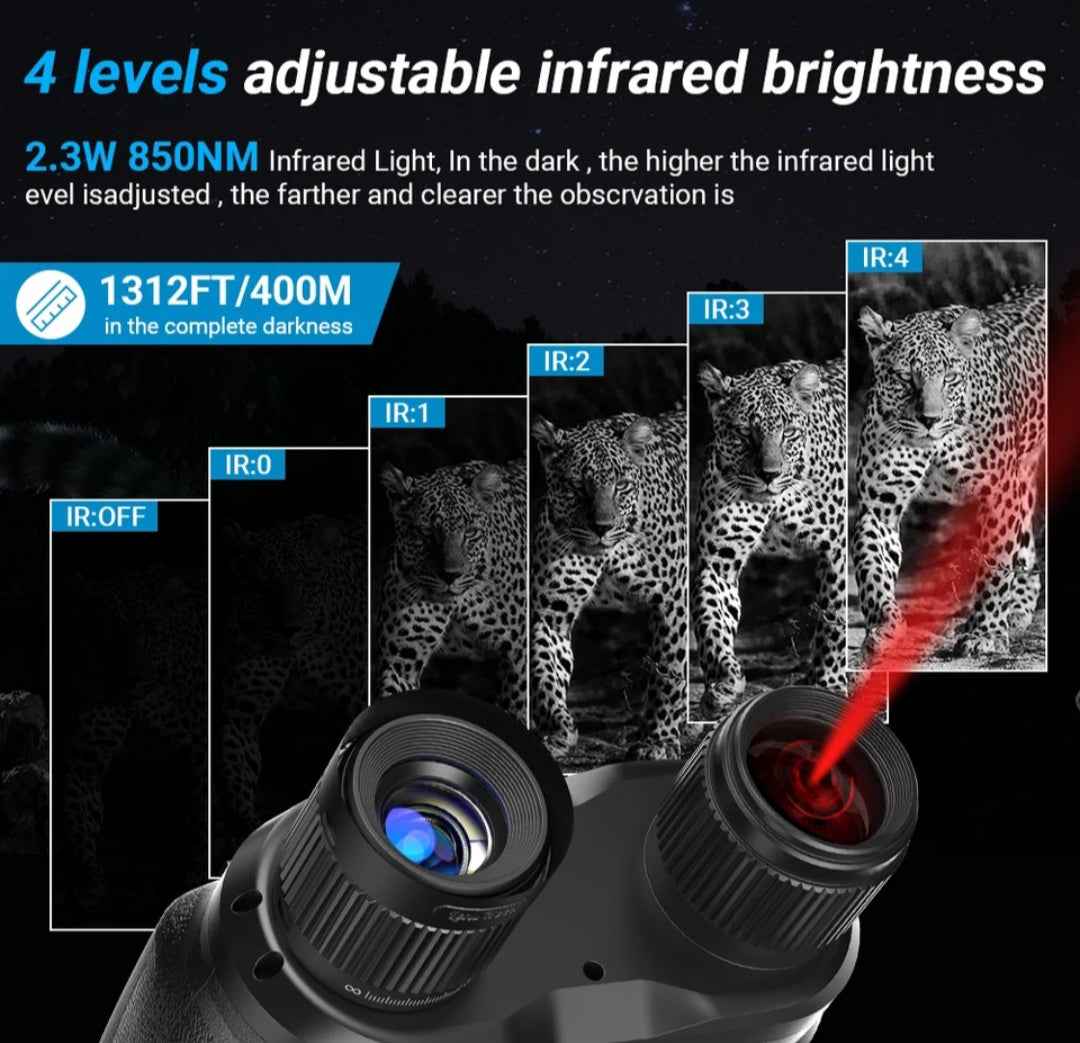APEXEL APL-NV001+ UHD Recording Night Vision Digital Infrared Binoculars Photos Videos for Hunting and Surveillance 800m Detection range