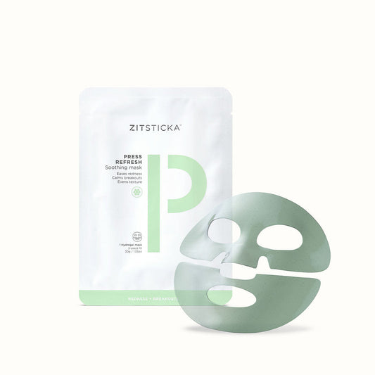 PRESS REFRESH HYDROGEL EXFOLIATING SHEET MASK 

Description
PRESS REFRESH is *not your average sheet mask* This jelly-like cutie is drenched in exfoliating acids and skin soothers to calm redness and irritation, unclog pores, refine uneven texture and bea